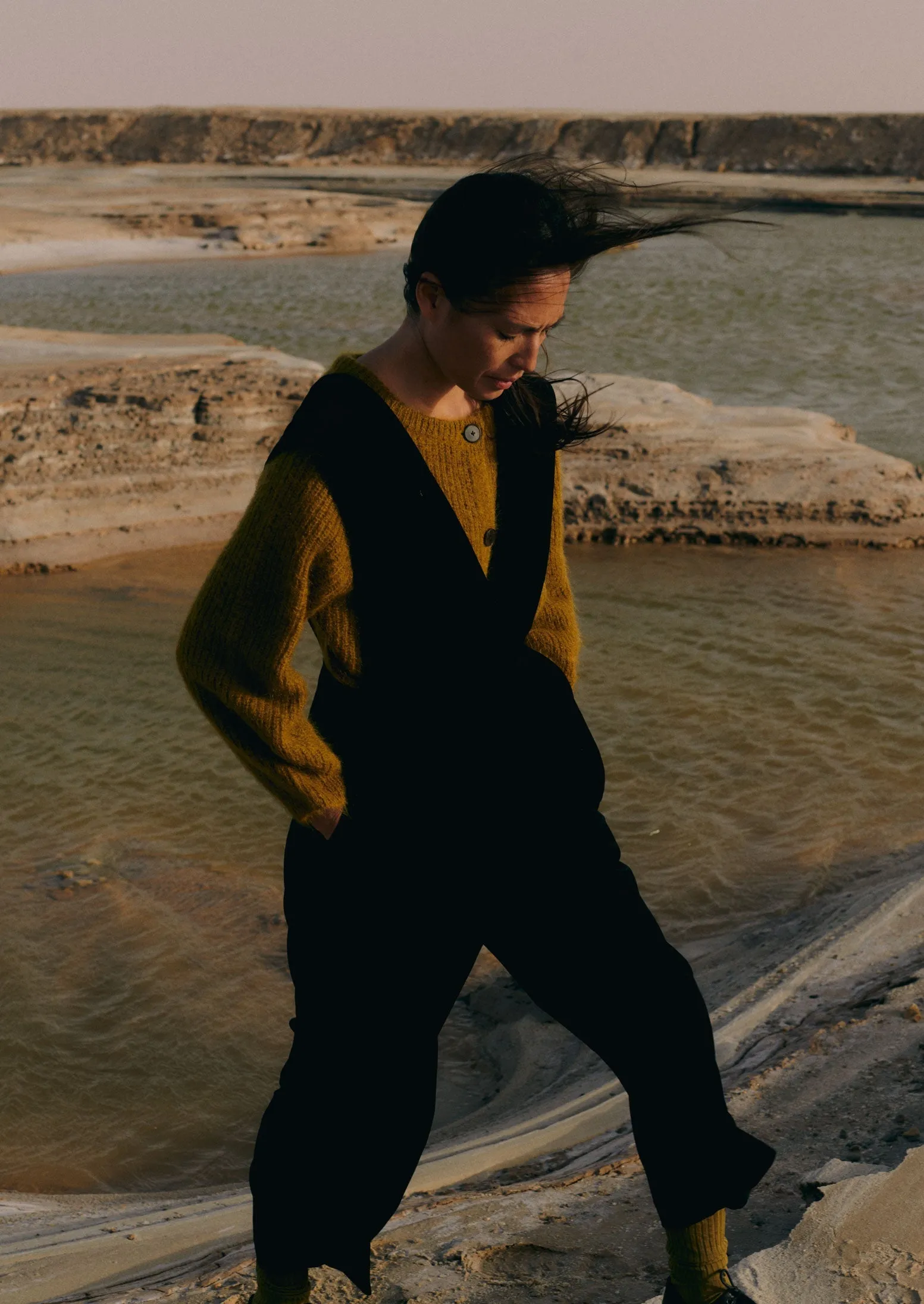 Cotton Velvet Pinafore Jumpsuit | Brown Slate sold by TOAST product image thumbnail 3