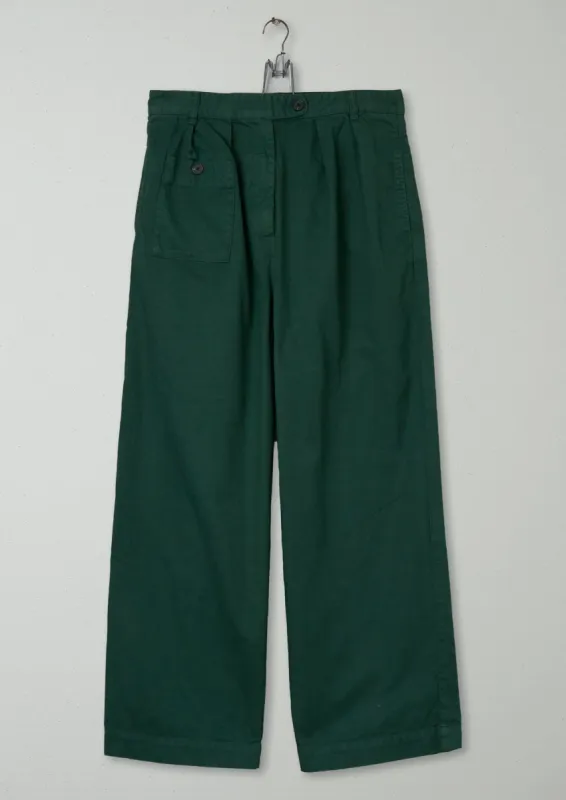 Reworn Cotton twill Trousers Size 12 (331) | Blue Green sold by TOAST