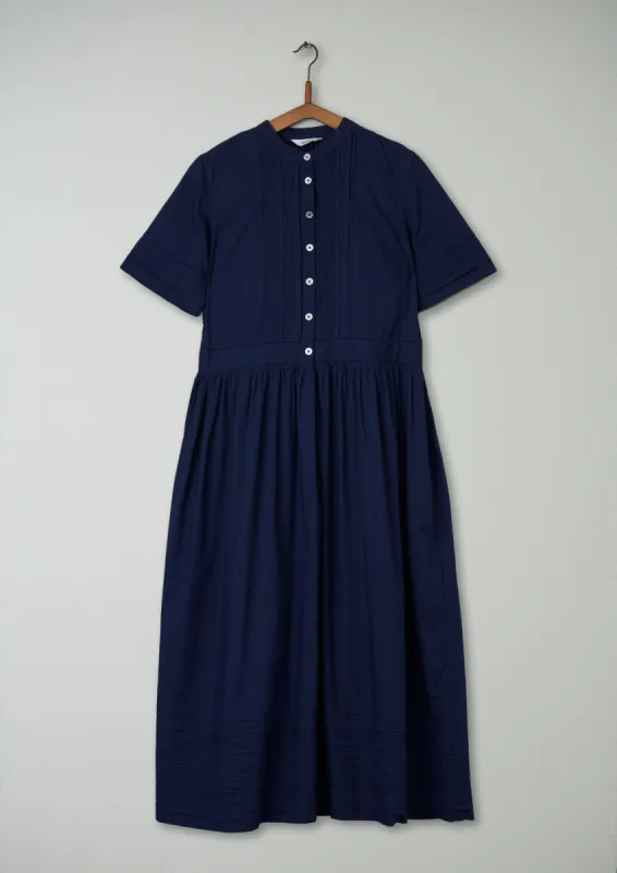 Reworn Pin Tuck Dress Size 10 (523) | Ink Blue sold by TOAST