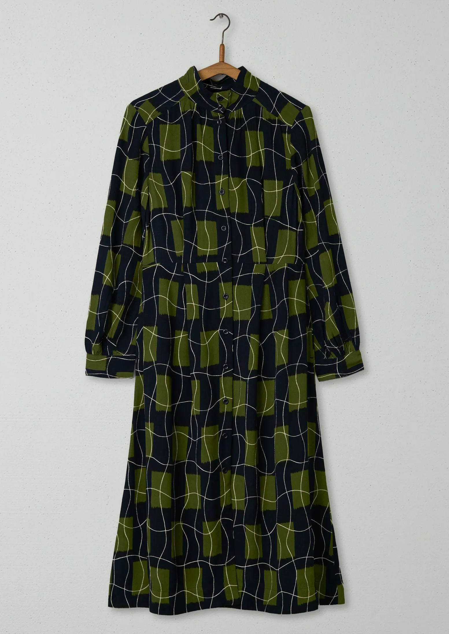 Reworn Check Print Dress Size 10 (537) | Slate Olive sold by TOAST