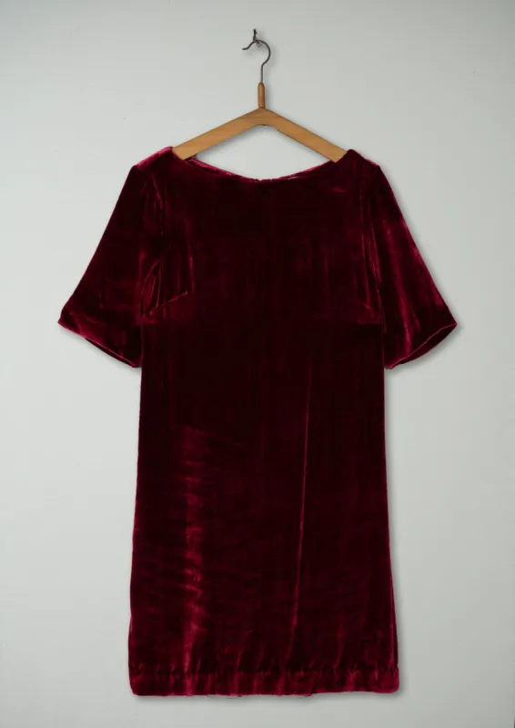 Reworn Velvet Tunic Dress Size 10 (547) | Red sold by TOAST