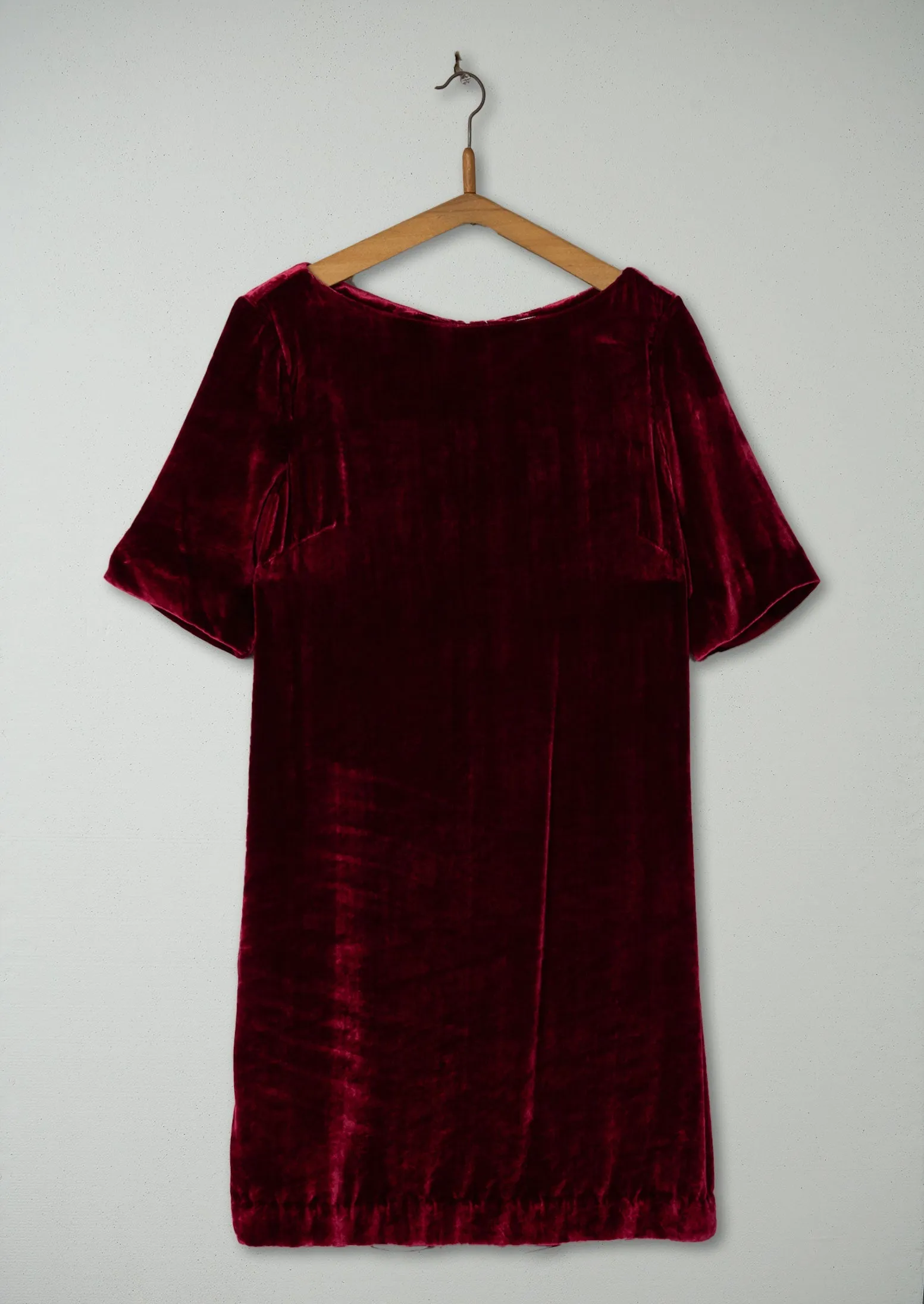 Reworn Velvet Tunic Dress Size 10 (547) | Red sold by TOAST