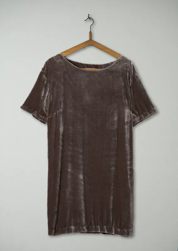Reworn Silk Velvet Tunic Size 14 (552) | Pewter sold by TOAST