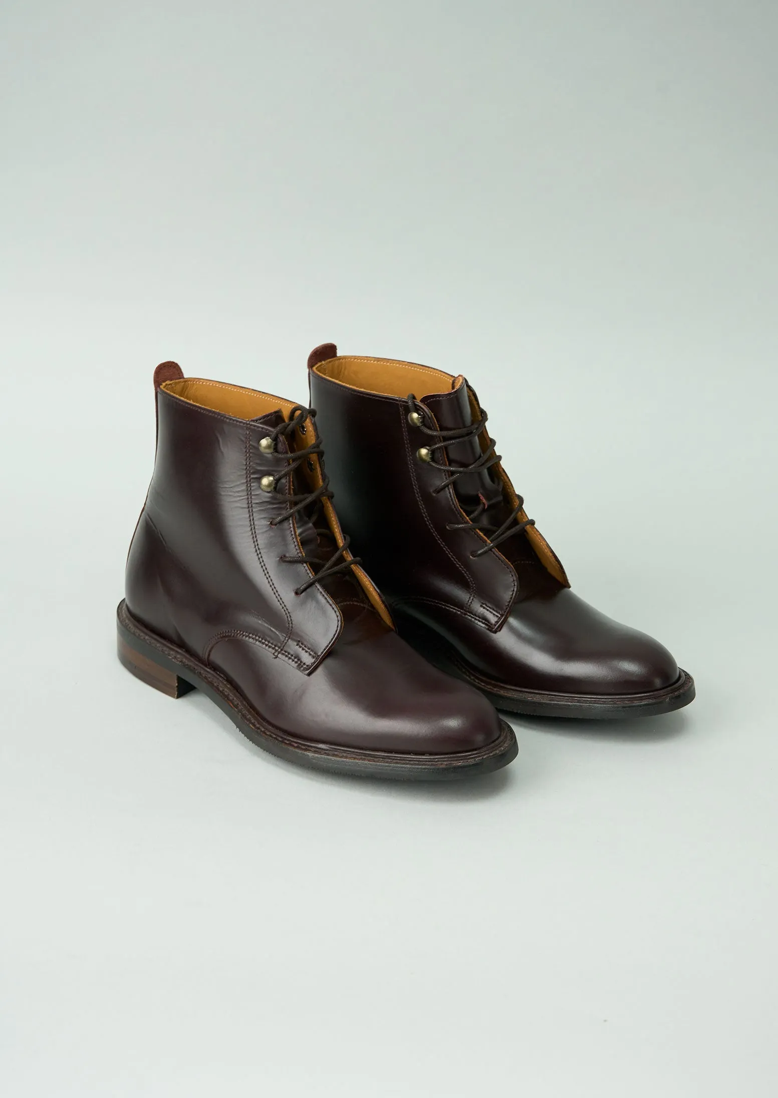 Reworn Cheaney Lace Up Boots Size 4 (109) | Burgundy sold by TOAST