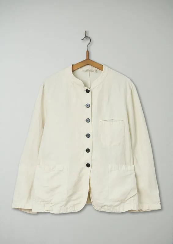 Reworn Cotton Linen Neat Jacket Size 10 (063) | Ecru sold by TOAST