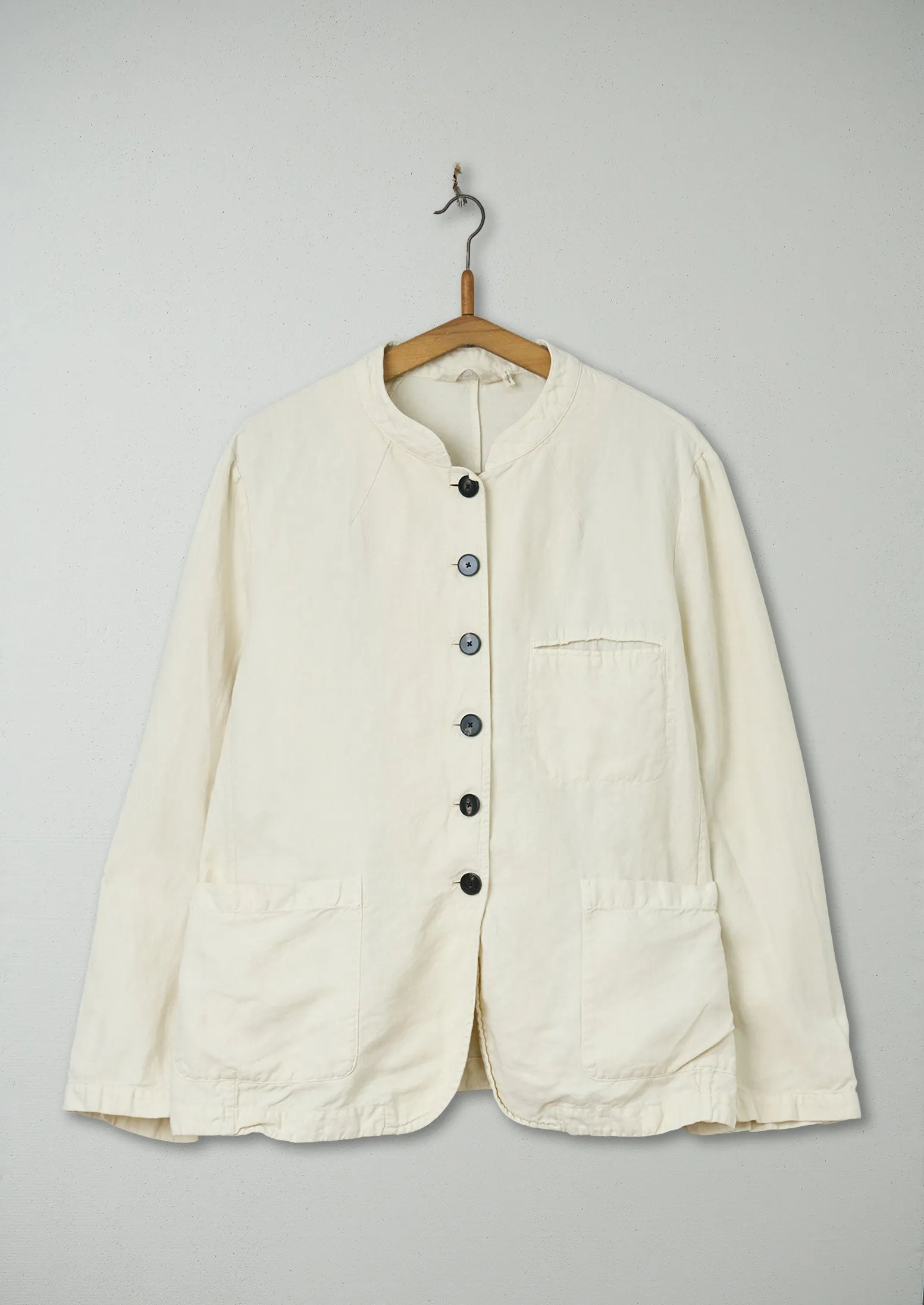 Reworn Cotton Linen Neat Jacket Size 10 (063) | Ecru sold by TOAST