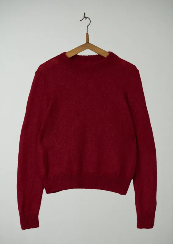 Reworn Mohair Sweater Size L (186) | Carmine Red sold by TOAST