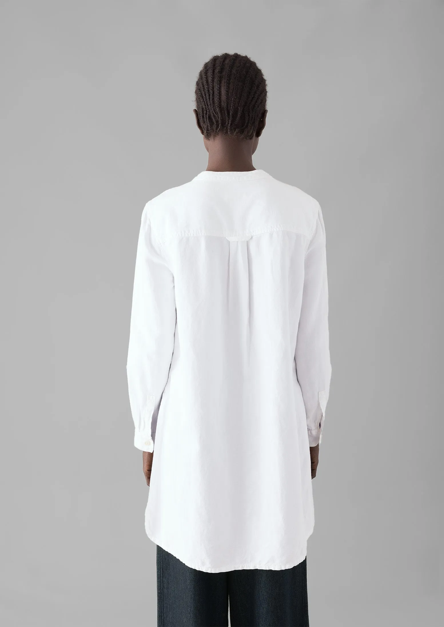 Elena Cotton Linen Tunic Shirt | Paper White sold by TOAST product image thumbnail 5