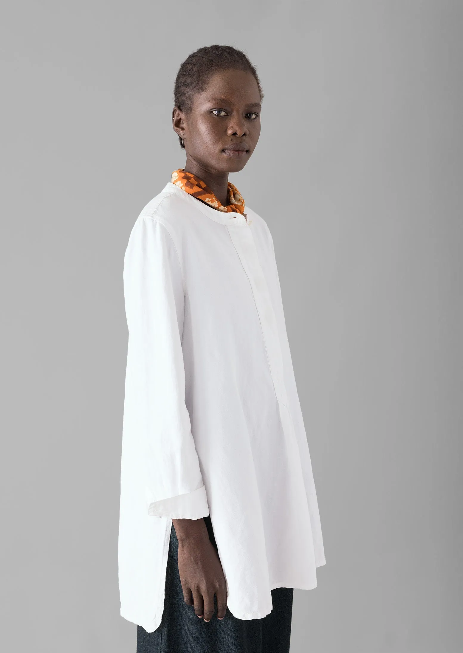 Elena Cotton Linen Tunic Shirt | Paper White sold by TOAST product image thumbnail 2
