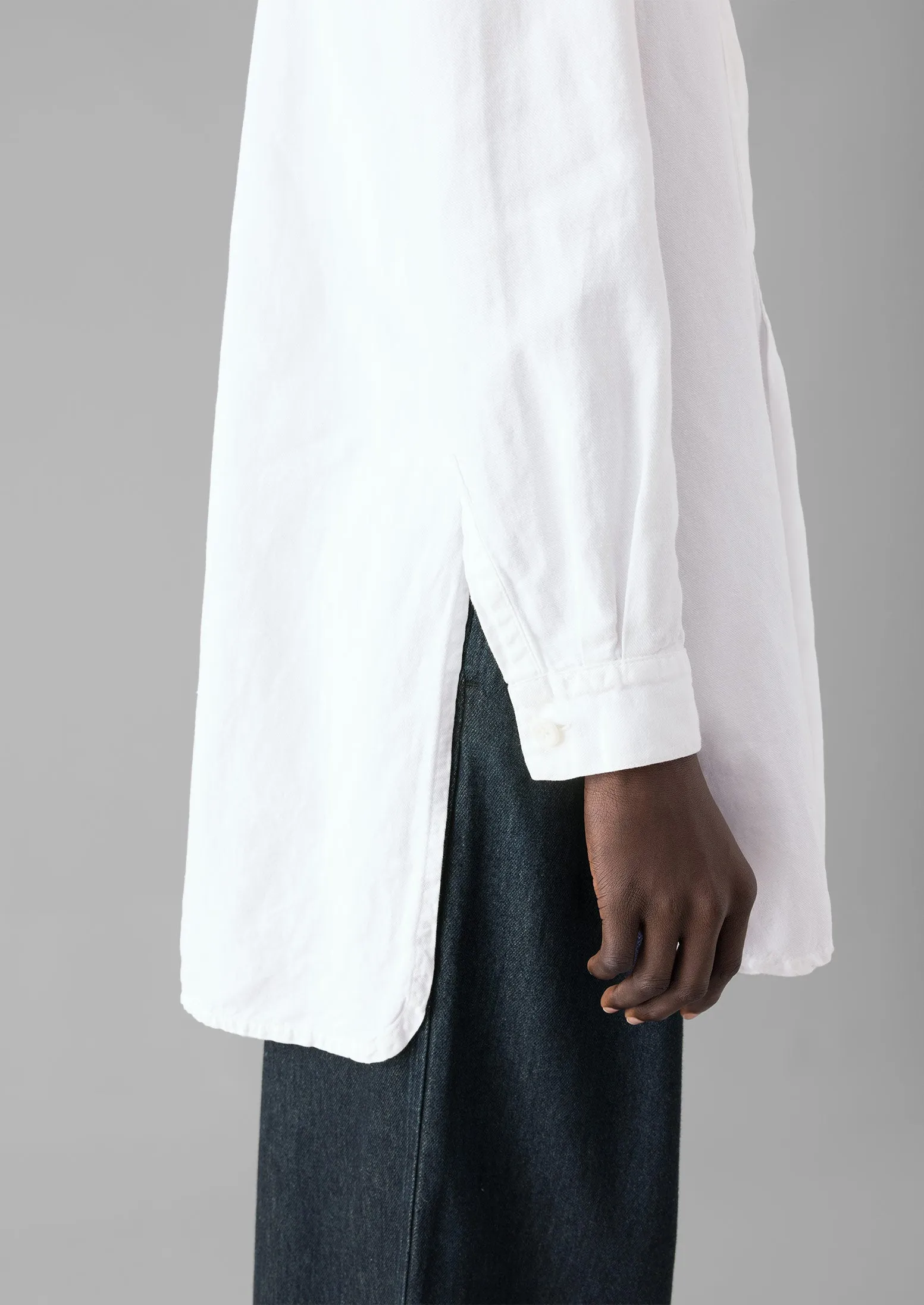 Elena Cotton Linen Tunic Shirt | Paper White sold by TOAST product image thumbnail 3