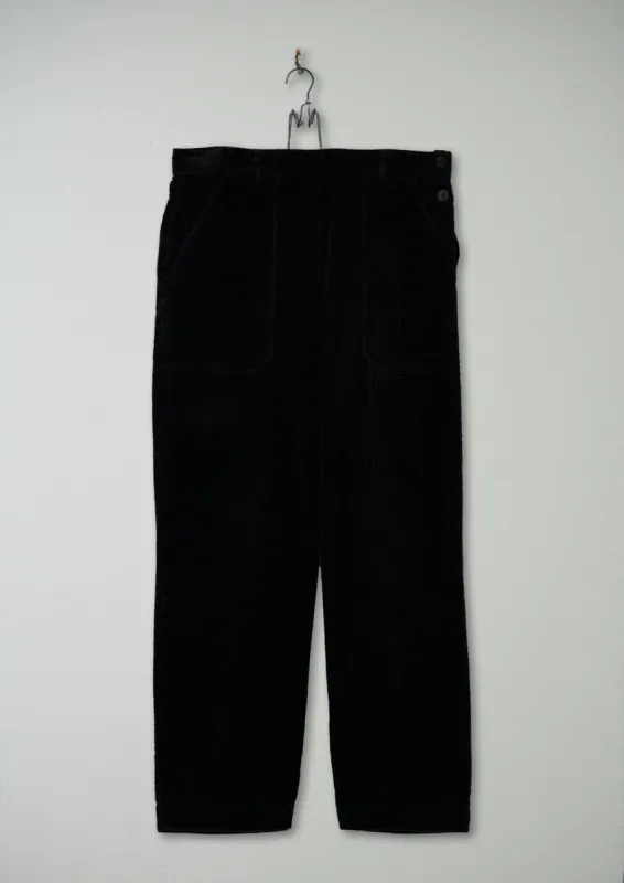Reworn Side Button Cord Trousers Size 14 (344) | Black made by TOAST