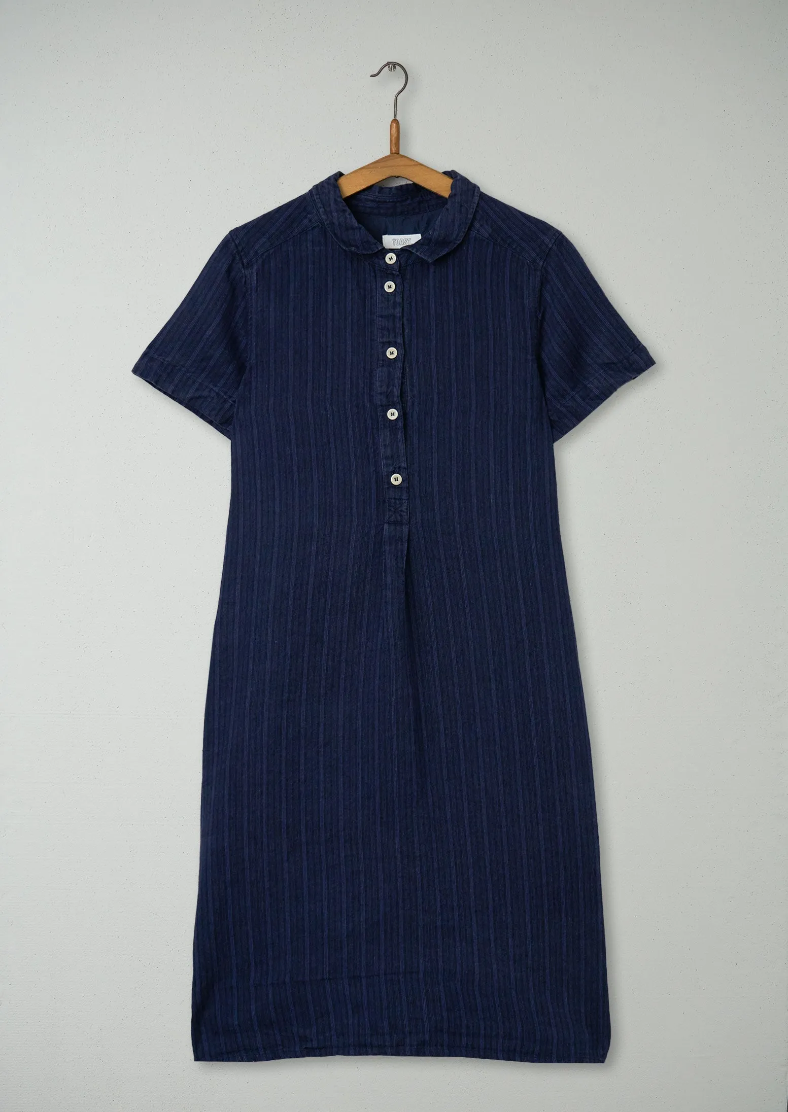 Reworn Linen Swingy Dress Size 10 (557) | Indigo sold by TOAST