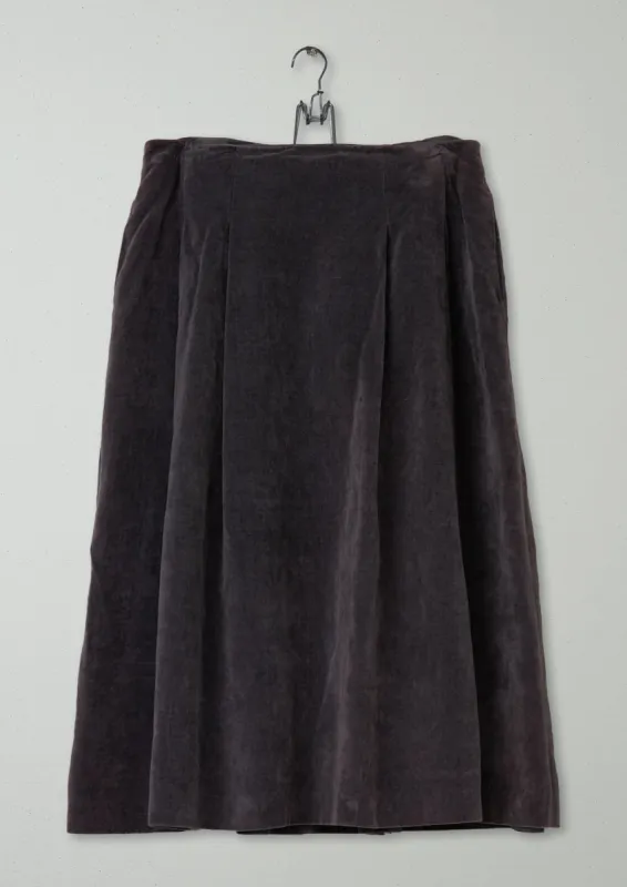 Reworn Linen Velvet Skirt Size 12 (106) | Grey sold by TOAST