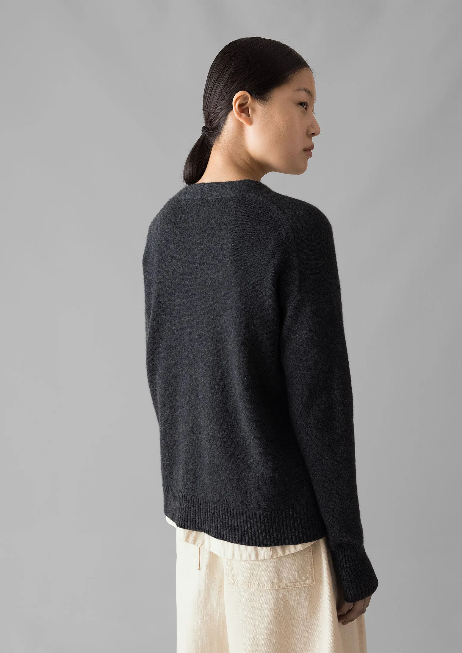 Ffion Wool Cashmere Boxy Cardigan | Charcoal sold by TOAST product image thumbnail 4