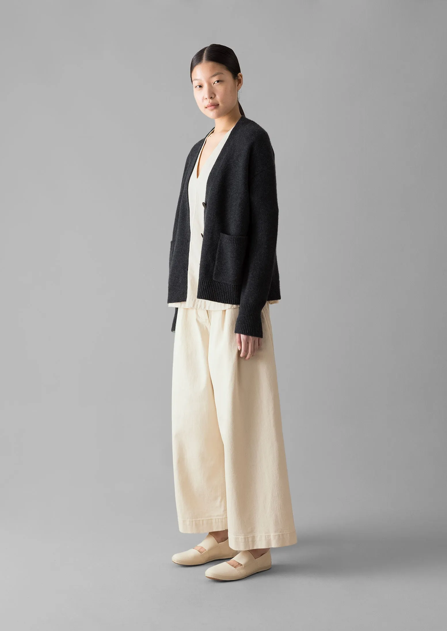 Ffion Wool Cashmere Boxy Cardigan | Charcoal sold by TOAST product image thumbnail 5