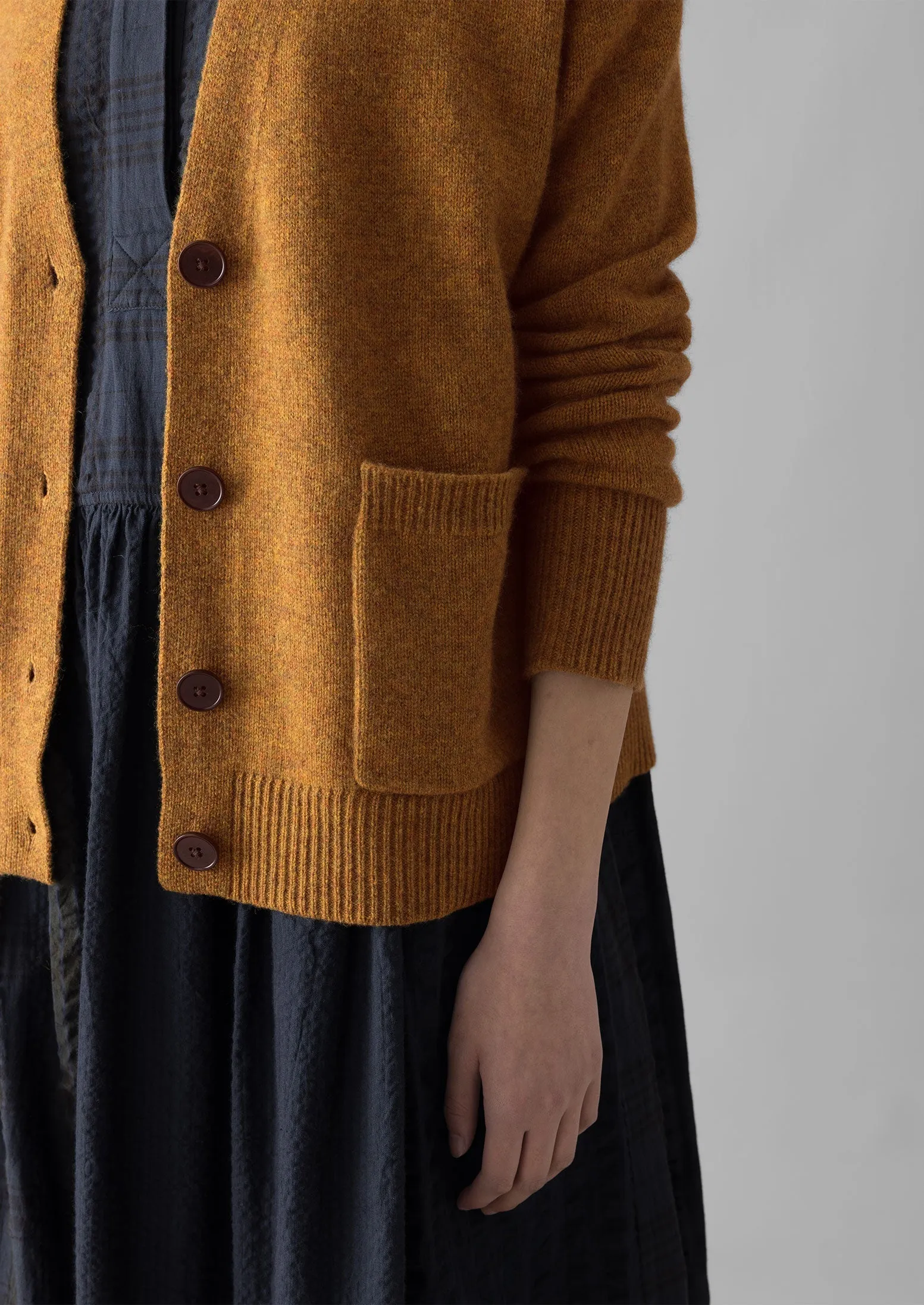 Ffion Wool Cashmere Boxy Cardigan | Turmeric sold by TOAST product image thumbnail 3