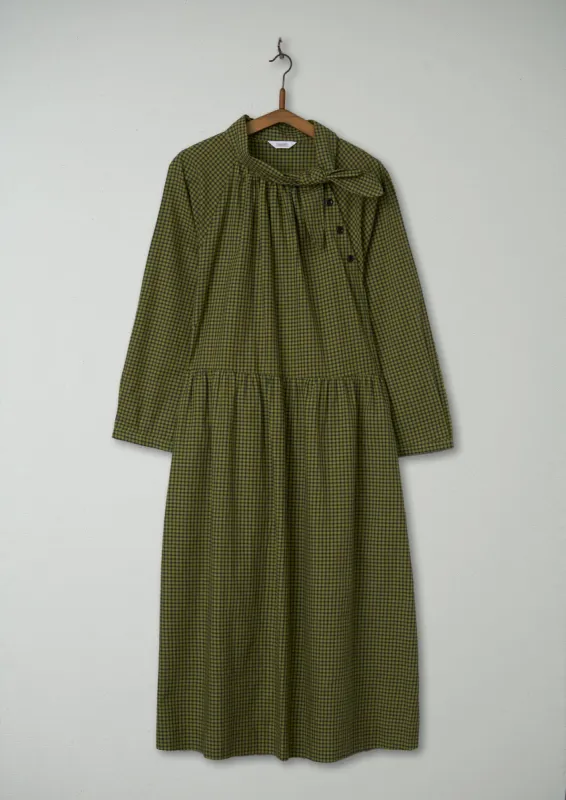 Reworn Check Cotton Dress Size 18 (581) | Olive sold by TOAST