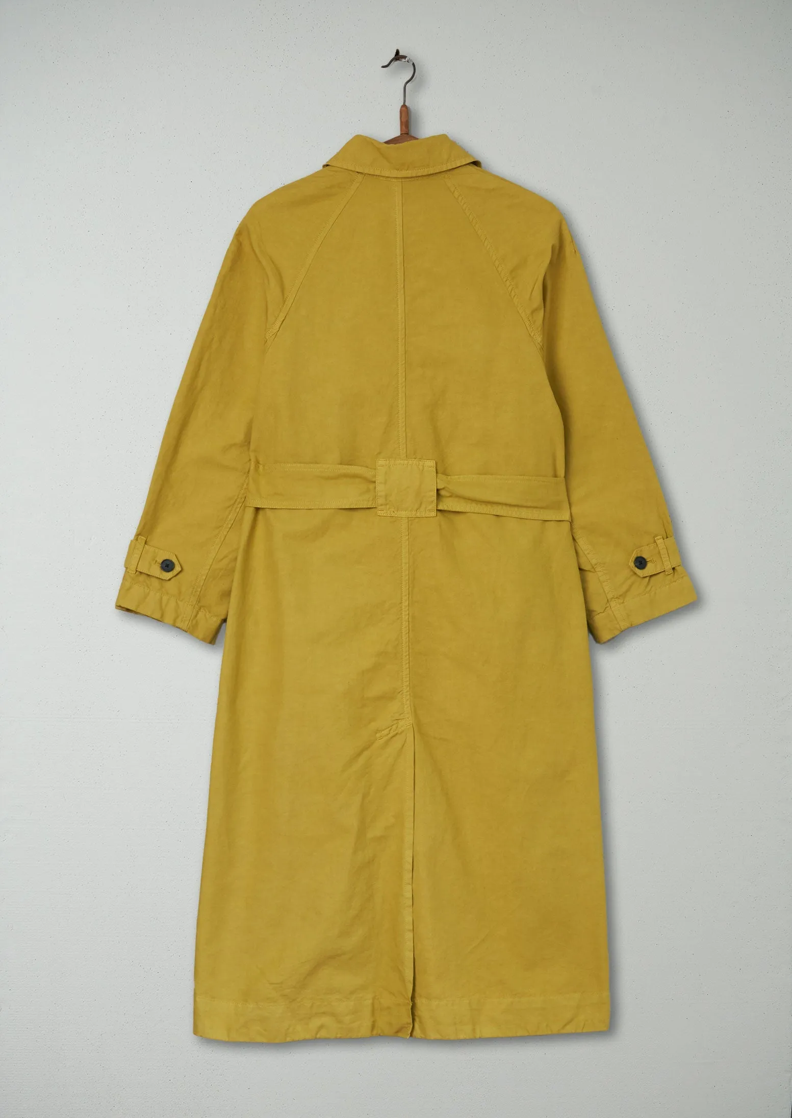 Reworn Cotton Linen Canvas Coat Size 6 (027) | Olive Oil sold by TOAST product image thumbnail 2