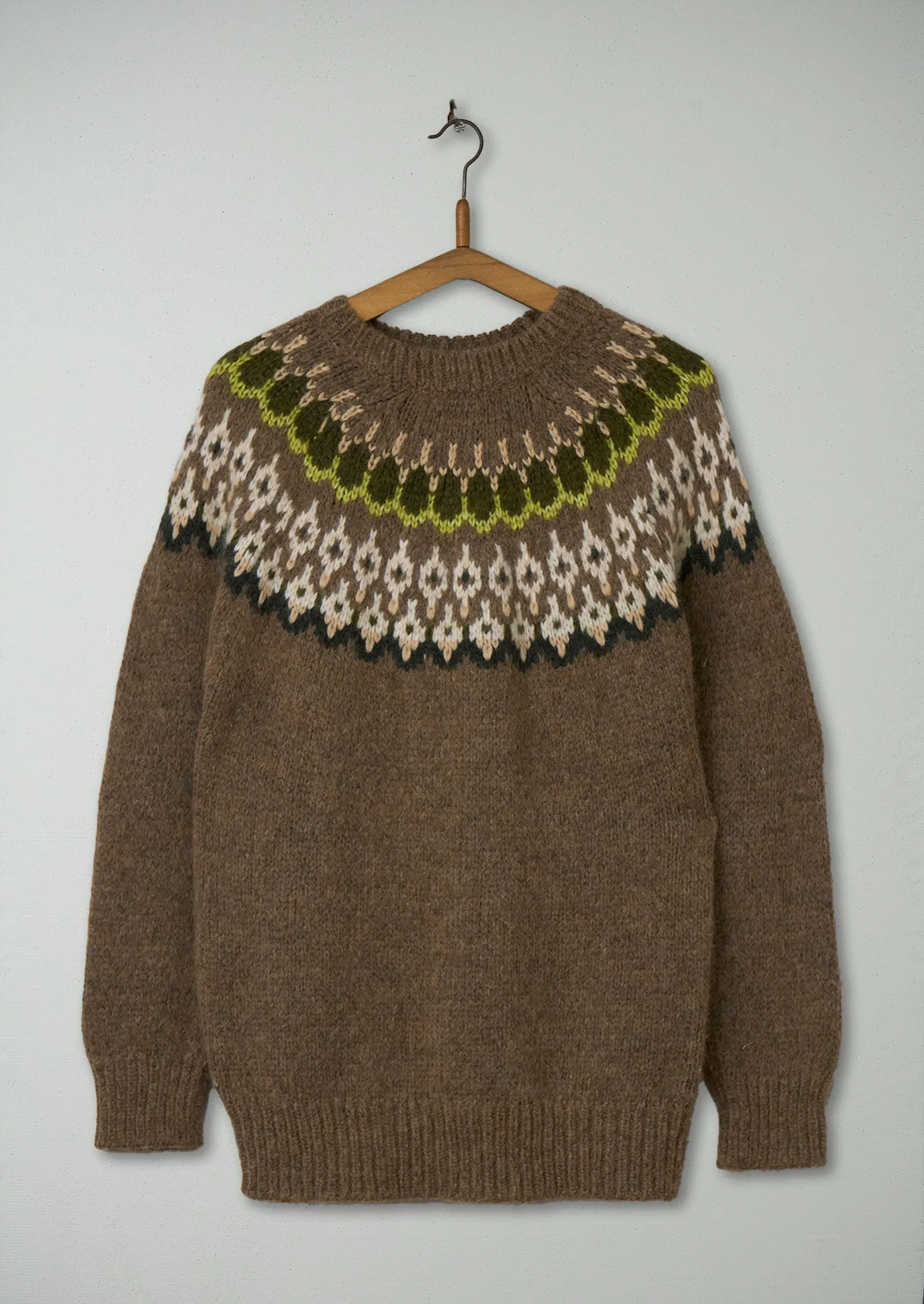 Reworn Jacquard Yoke Sweater Size M (184) | Fawn Multi sold by TOAST