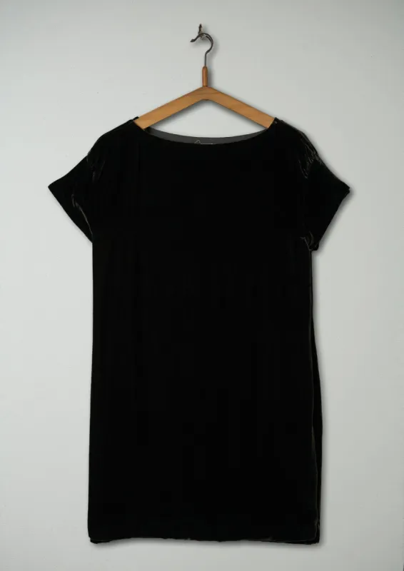 Reworn Silk Velvet Tunic Size 10 (551) | Charcoal sold by TOAST