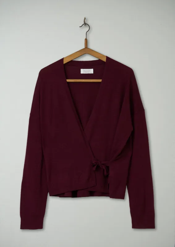 Reworn Merino Boxy Cardigan Size XL (204) | Wine sold by TOAST