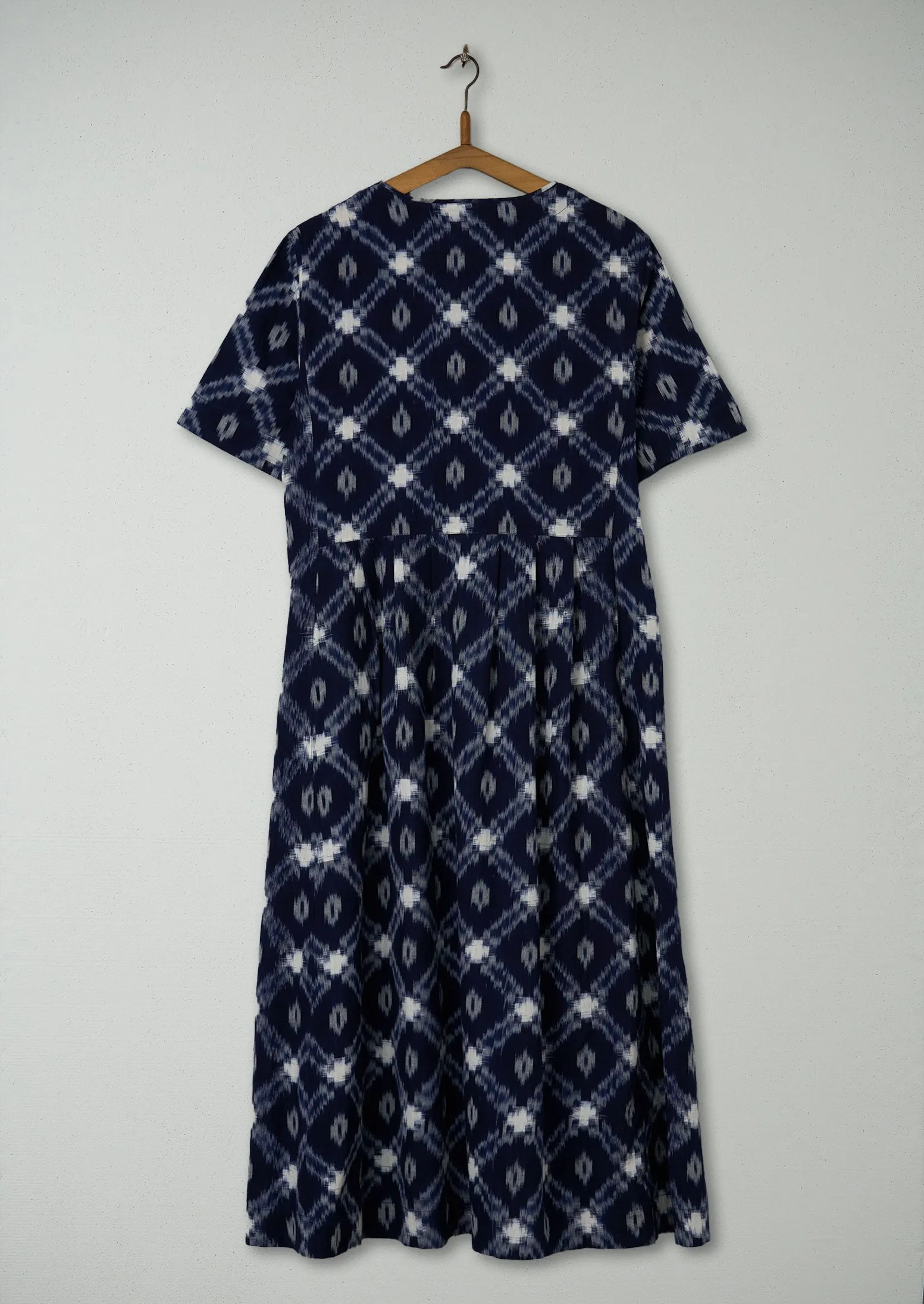 Reworn Ikat Dress Size 12 (591) | Blue/Ecru sold by TOAST product image thumbnail 2