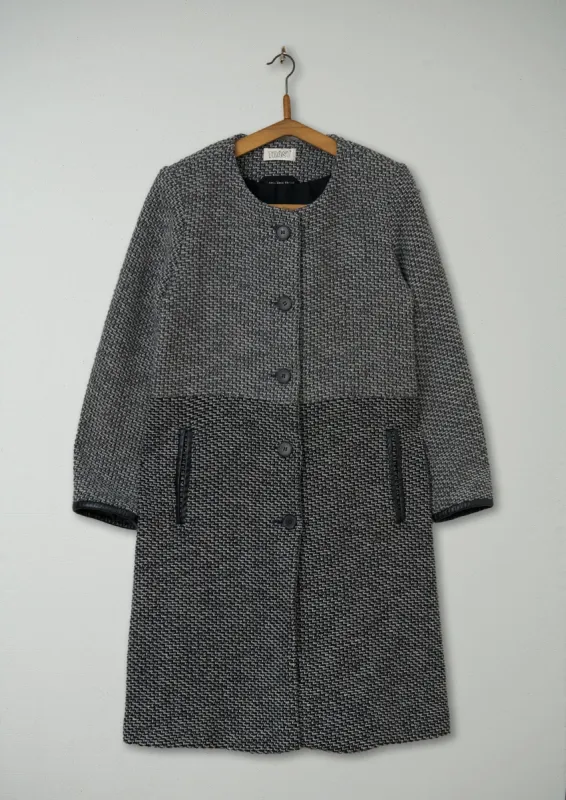 Reworn Textured Wool Coat Size 12 (040) | Grey sold by TOAST