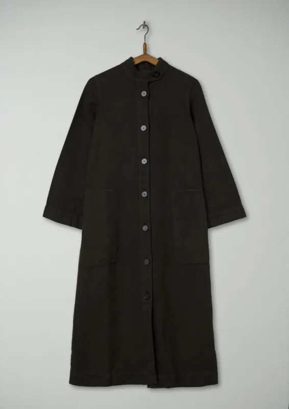 Reworn Cotton Linen Coat Dress Size 8 (609) | Ash Green sold by TOAST