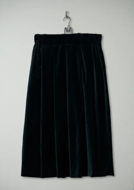 Reworn Pleated Cotton Velvet Skirt Size 14 (112) | Oil made by TOAST