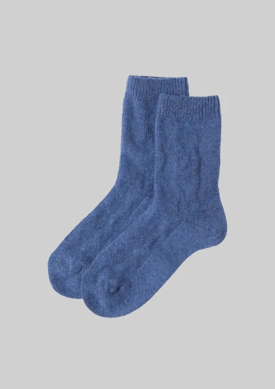 Textured Wool Socks | Soft Blue sold by TOAST