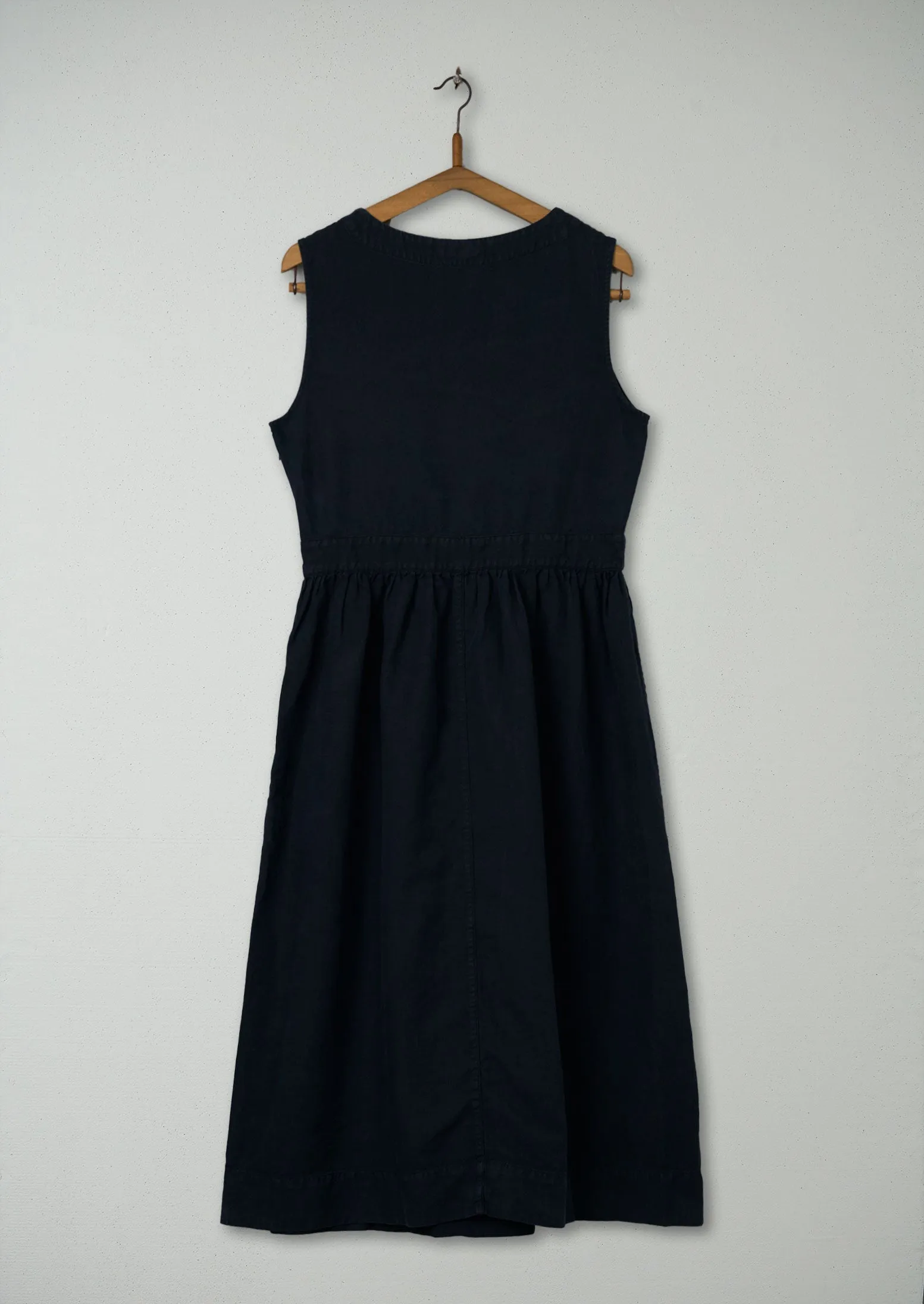 Reworn Cotton Linen Button Dress Size 10 (594) | Uniform Navy sold by TOAST product image thumbnail 2