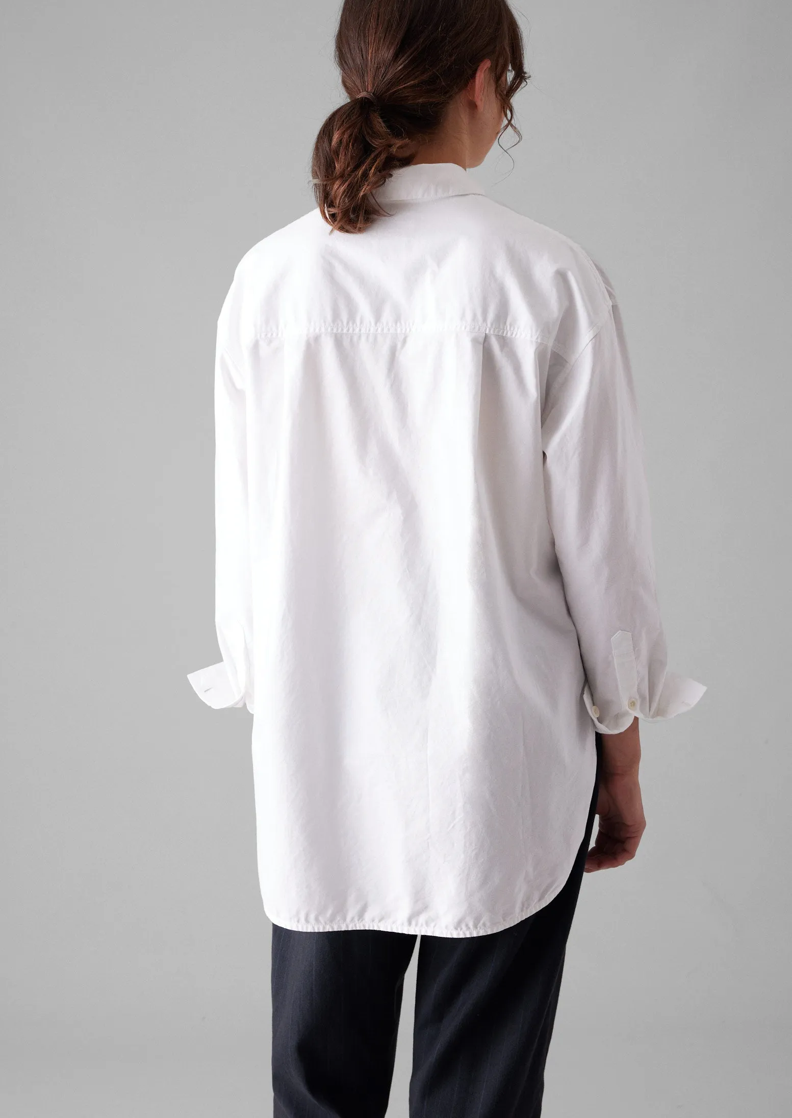 Cotton Oxford Oversized Long Shirt | White sold by TOAST product image thumbnail 5