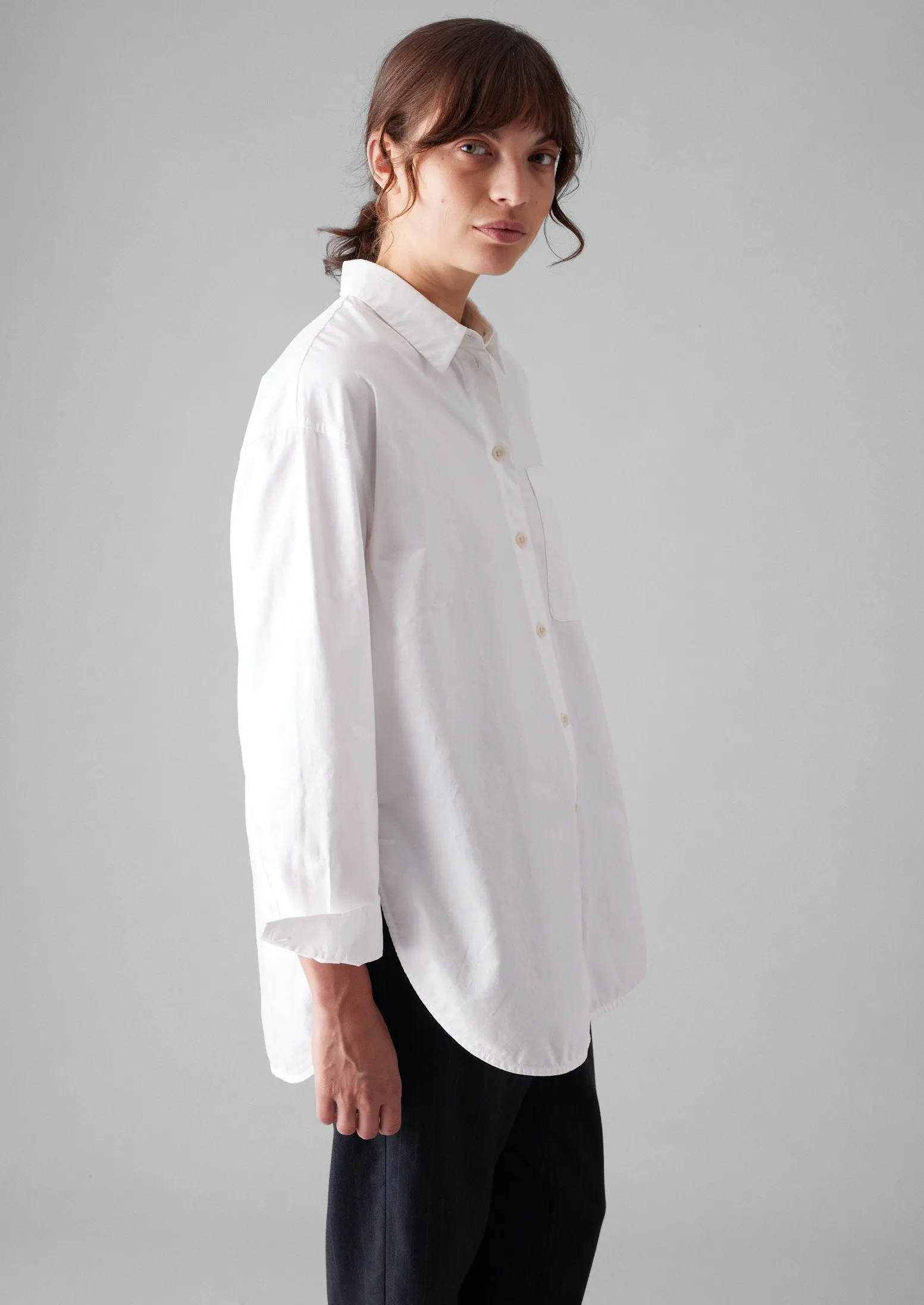 Cotton Oxford Oversized Long Shirt | White sold by TOAST product image thumbnail 2