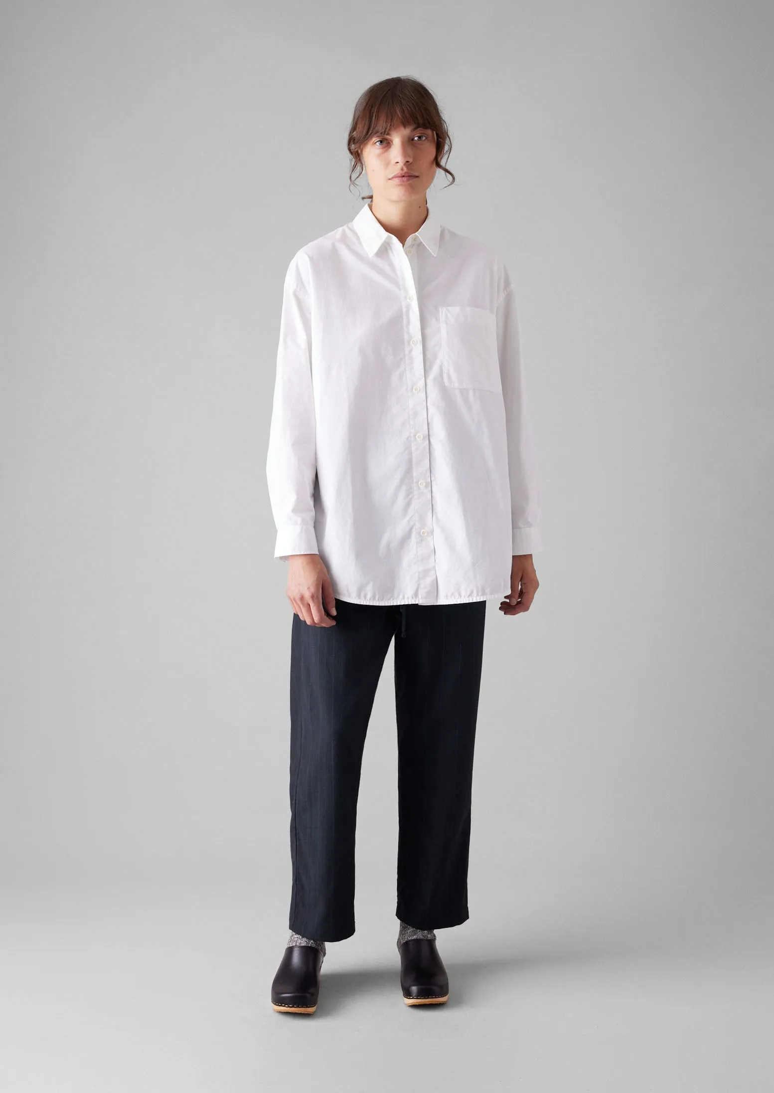 Cotton Oxford Oversized Long Shirt | White sold by TOAST product image thumbnail 3