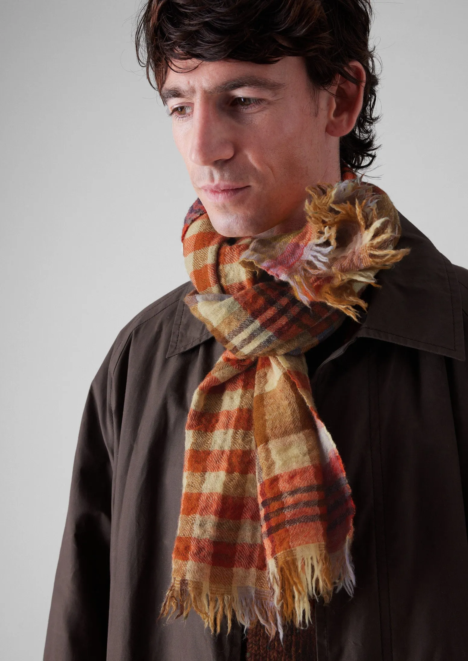 Dual Check Handwoven Knot Scarf | Primrose Yellow/Multi sold by TOAST product image thumbnail 4
