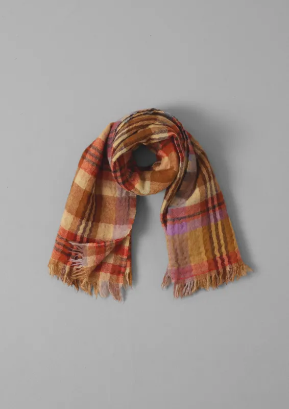 Dual Check Handwoven Knot Scarf | Primrose Yellow/Multi sold by TOAST