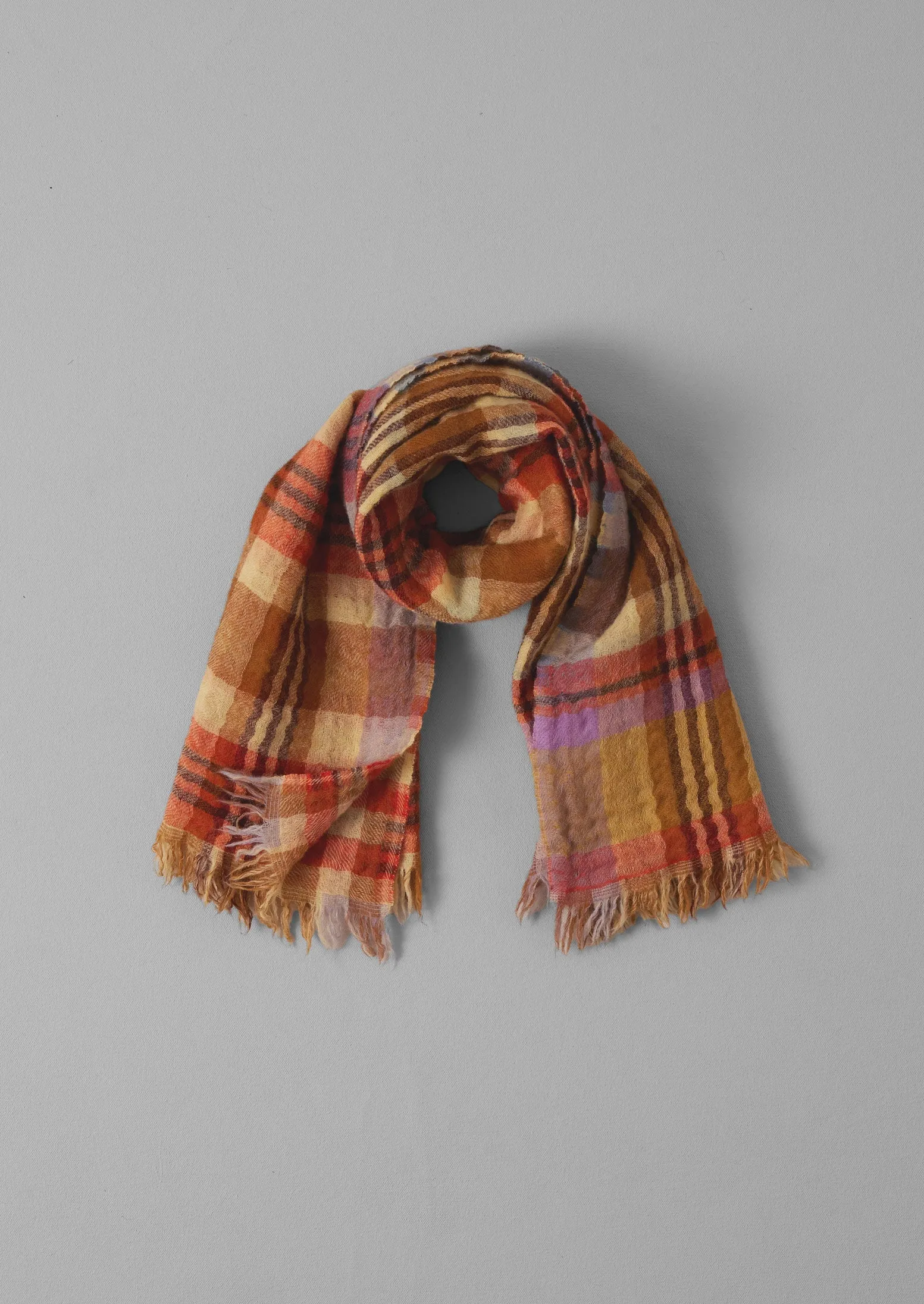 Dual Check Handwoven Knot Scarf | Primrose Yellow/Multi sold by TOAST