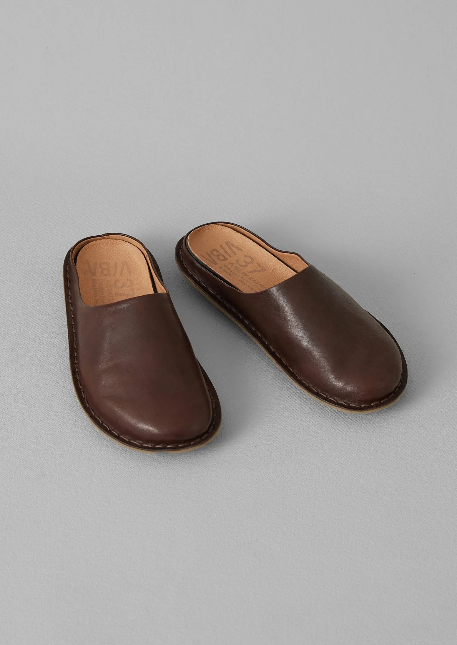 Vibae Roma Leather Mules | Cocoa Brown sold by TOAST