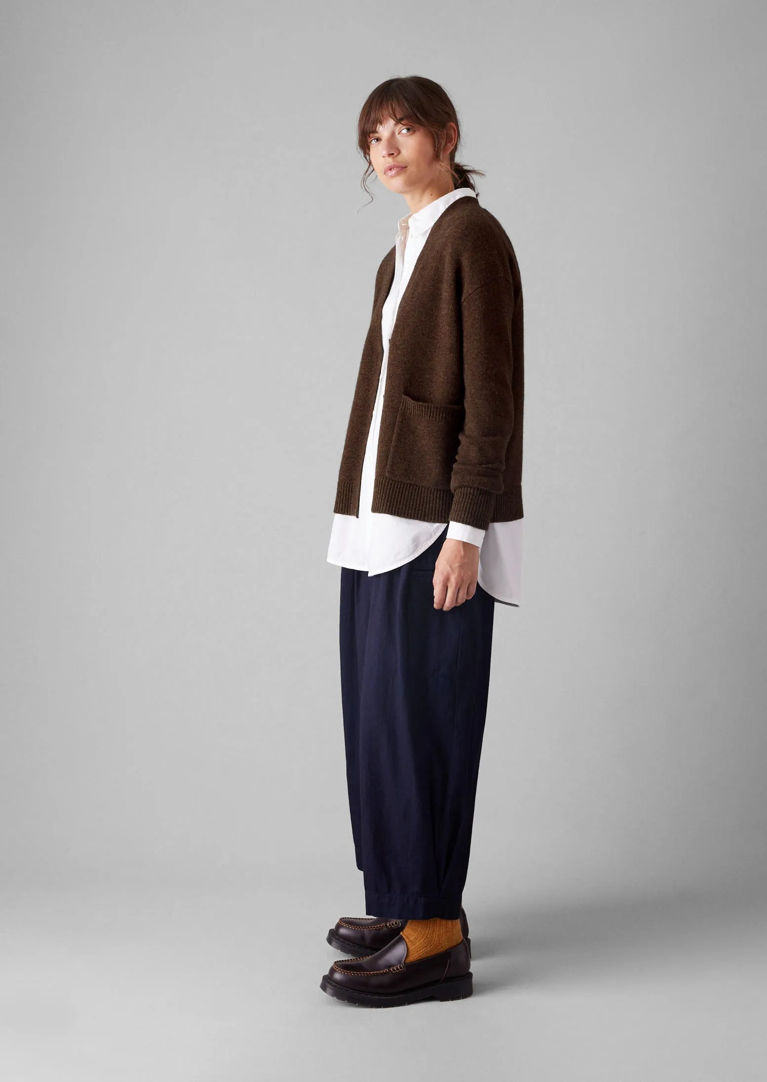 Ffion Wool Cashmere Boxy Cardigan | Pecan sold by TOAST product image thumbnail 4