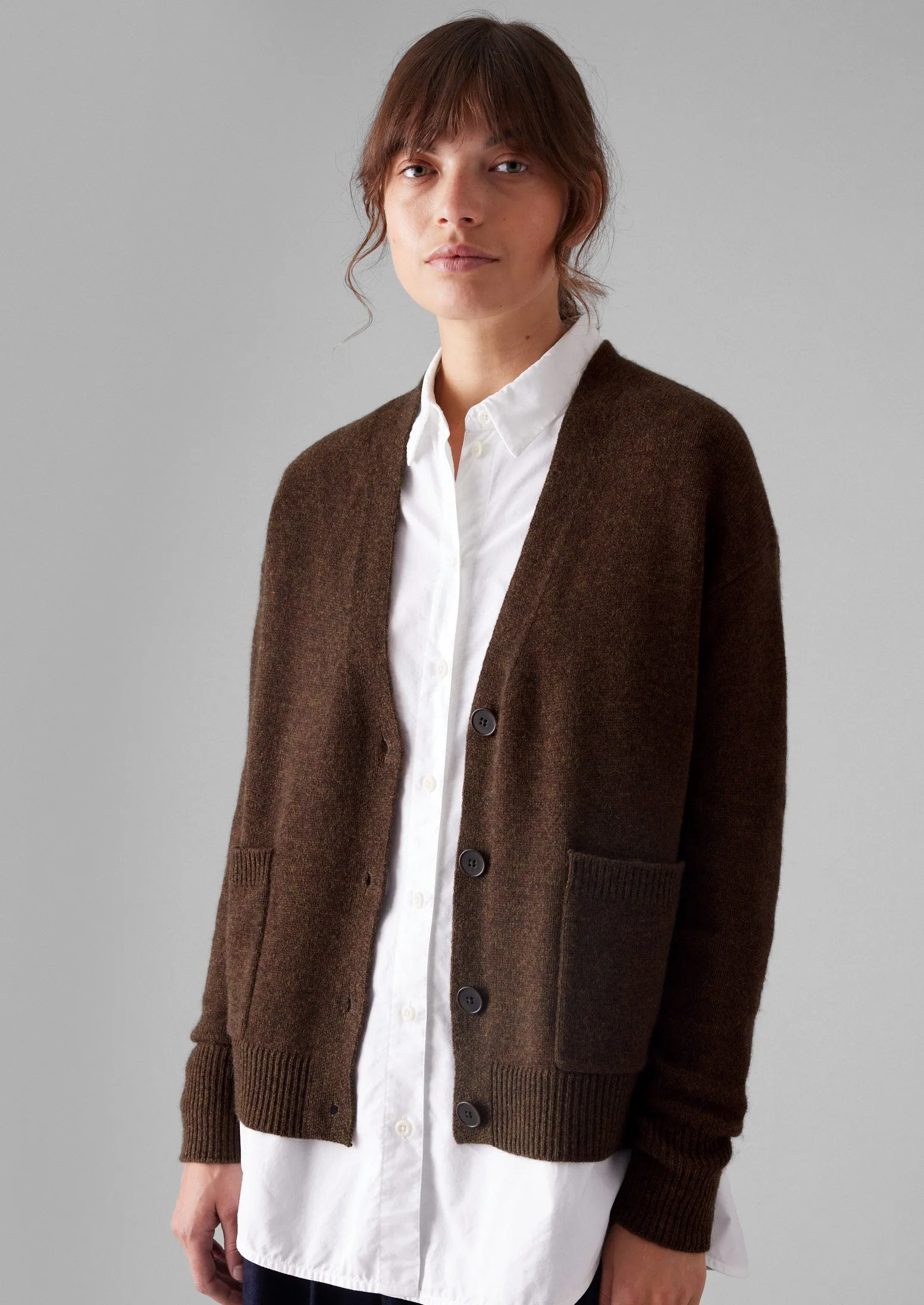 Ffion Wool Cashmere Boxy Cardigan | Pecan sold by TOAST product image thumbnail 2