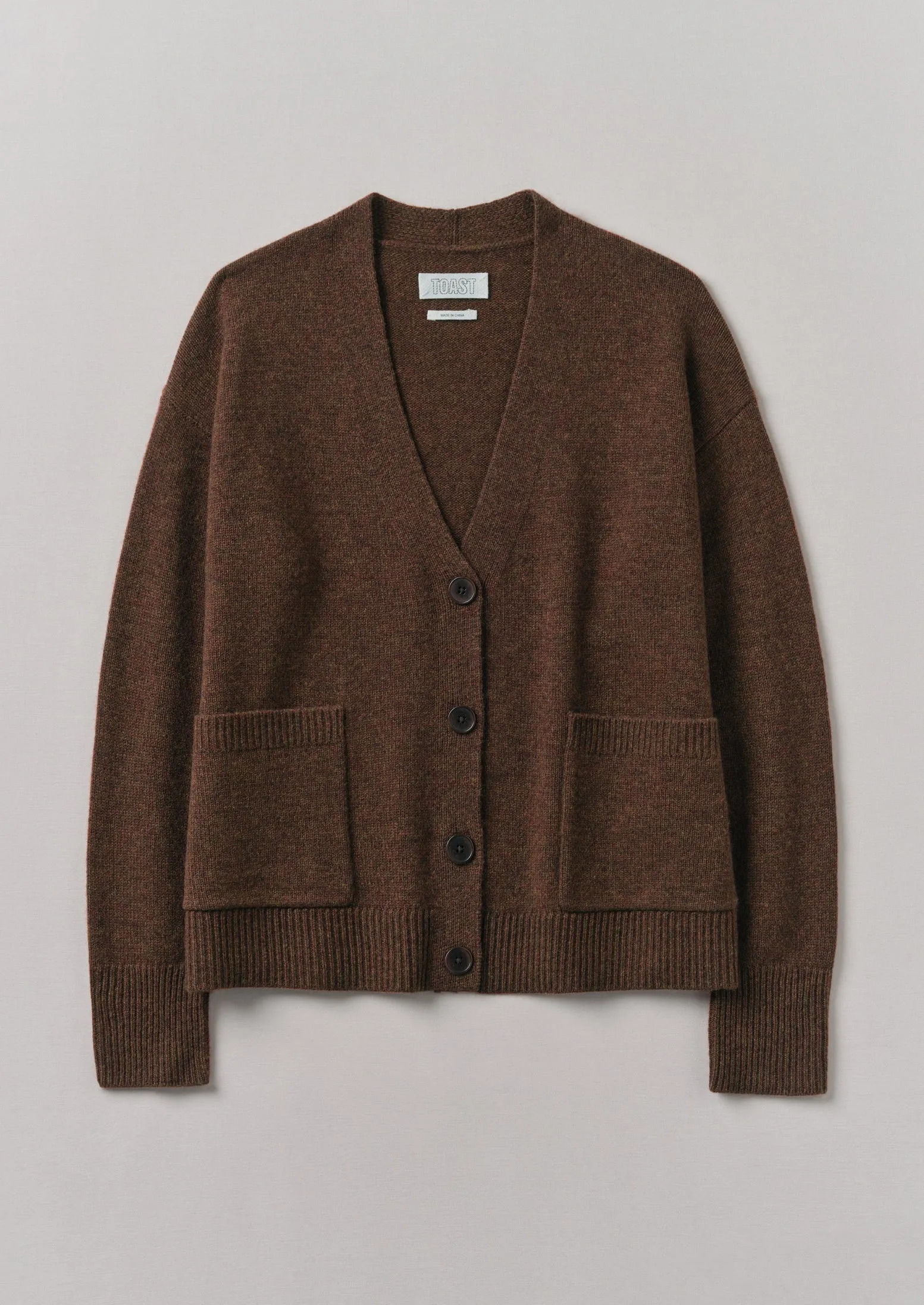 Ffion Wool Cashmere Boxy Cardigan | Pecan sold by TOAST