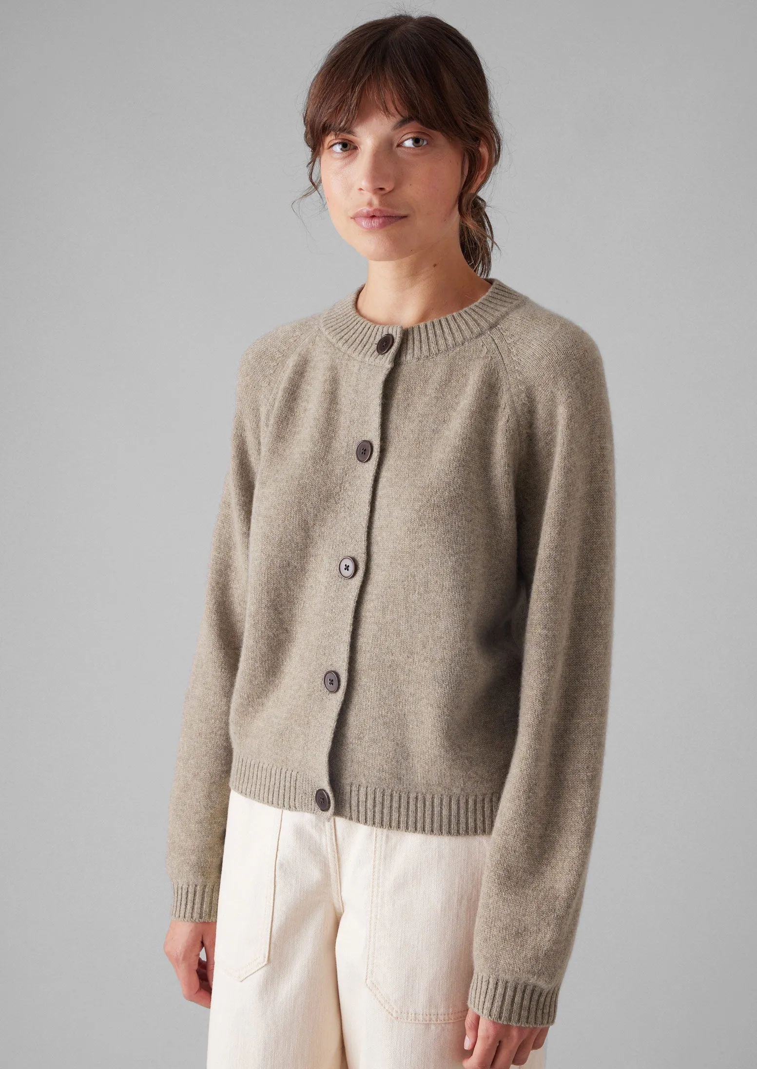 Eden Wool Cashmere Raglan Cardigan | Linseed sold by TOAST product image thumbnail 2