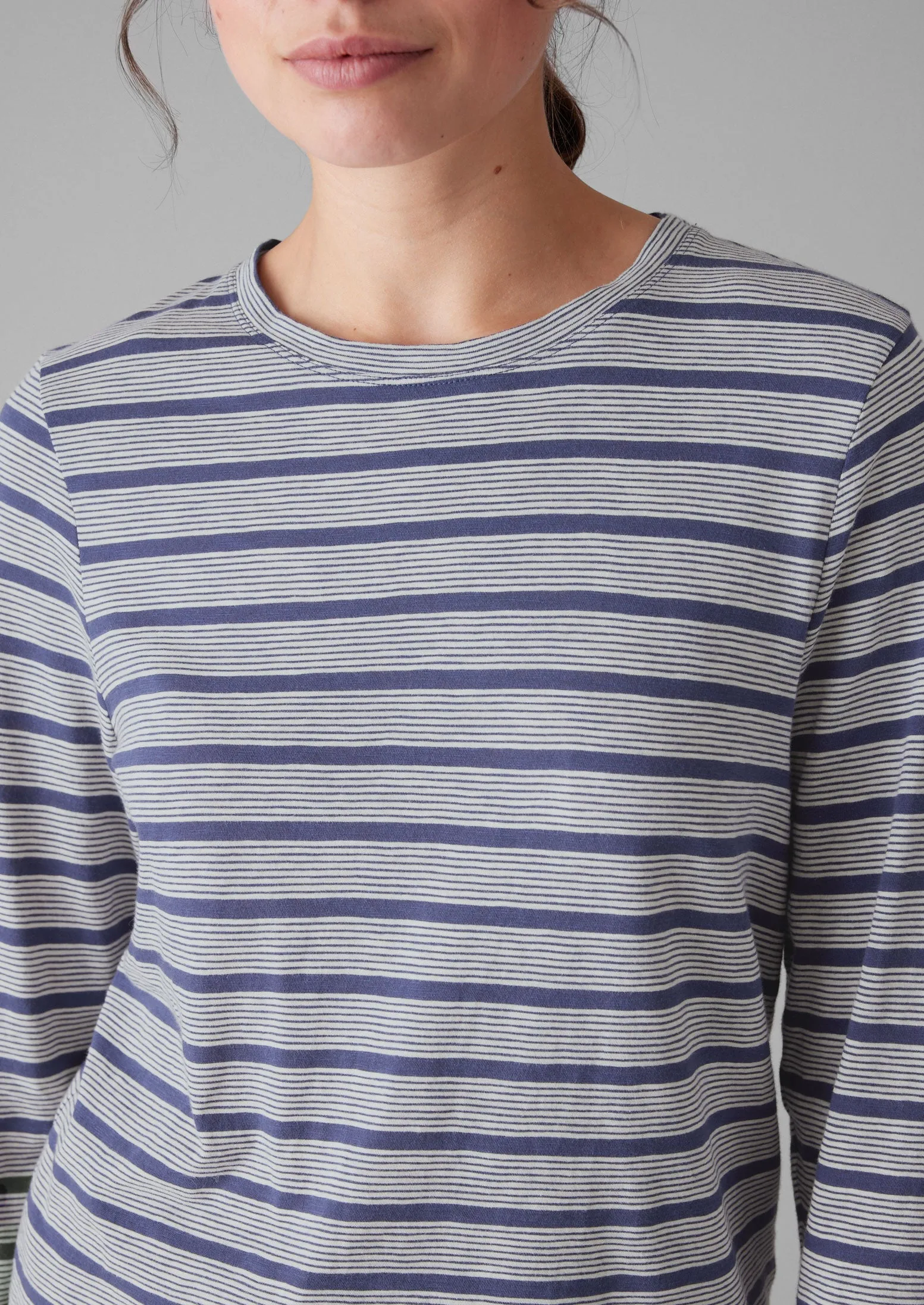 Stripe Crew Neck Tee | Ecru/Royal Blue sold by TOAST product image thumbnail 2