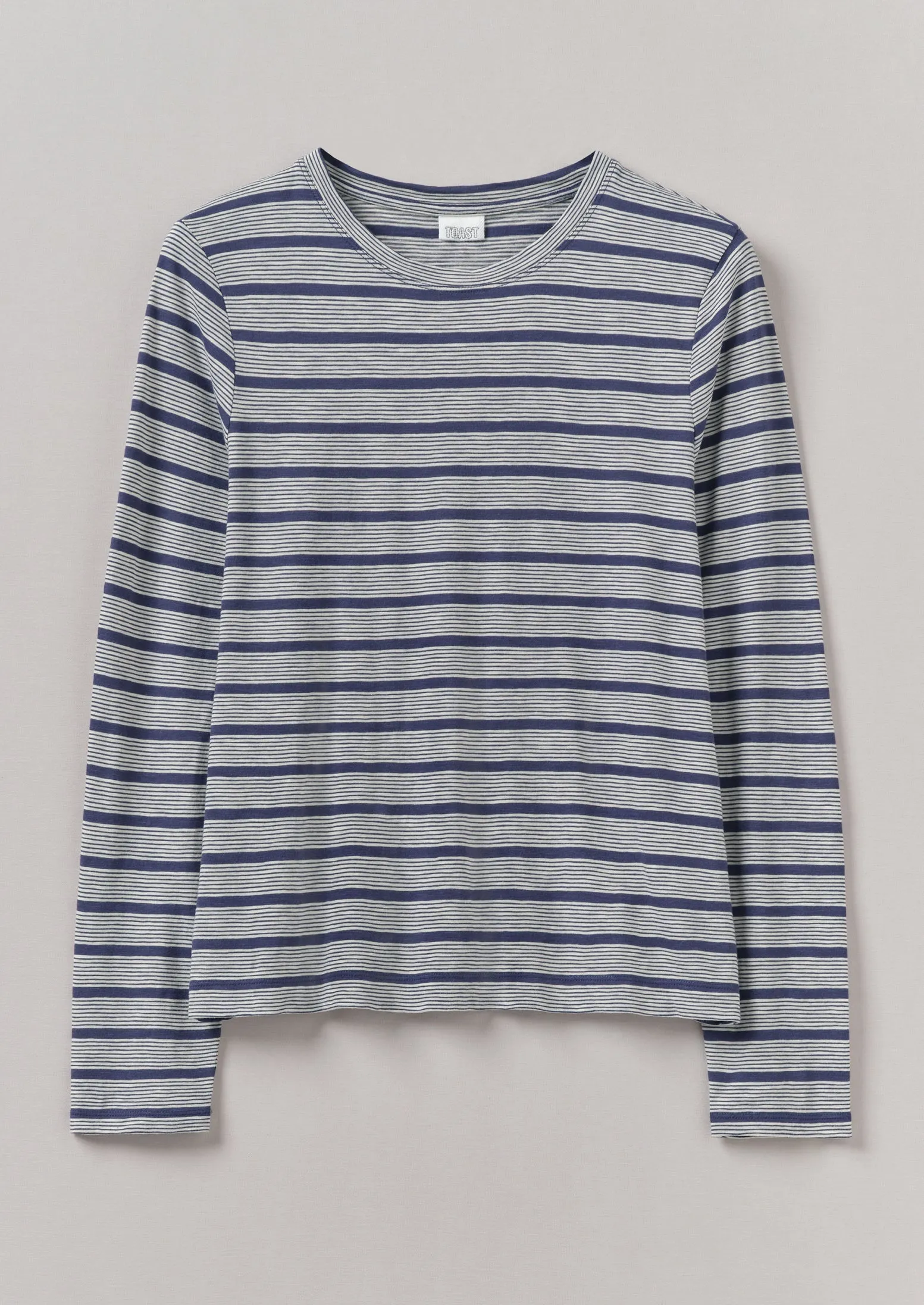 Stripe Crew Neck Tee | Ecru/Royal Blue sold by TOAST