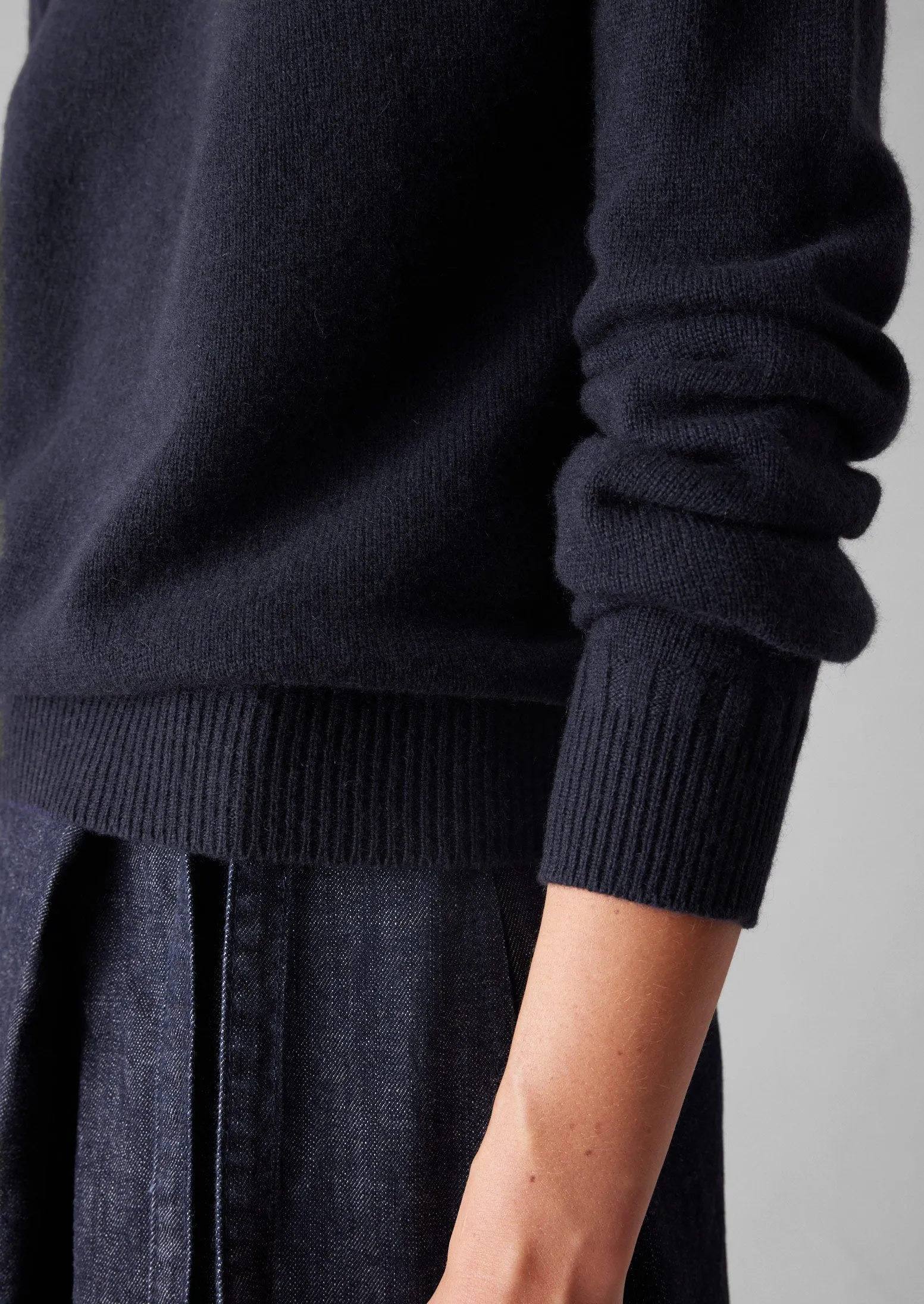 Wool Cashmere Crew Neck Sweater | Dark Navy sold by TOAST product image thumbnail 4
