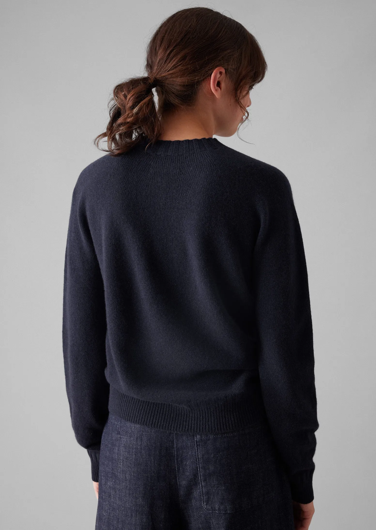Wool Cashmere Crew Neck Sweater | Dark Navy sold by TOAST product image thumbnail 5