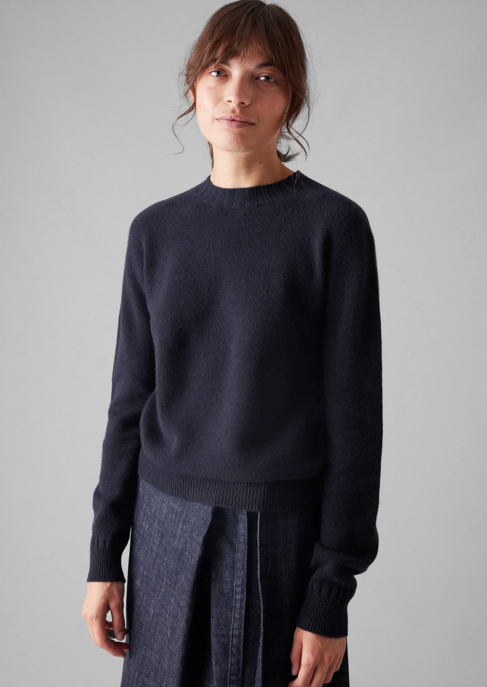 Wool Cashmere Crew Neck Sweater | Dark Navy sold by TOAST product image thumbnail 3