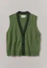 V-Neck Marled Wool Cotton Tank | Leaf Green/Forest sold by TOAST
