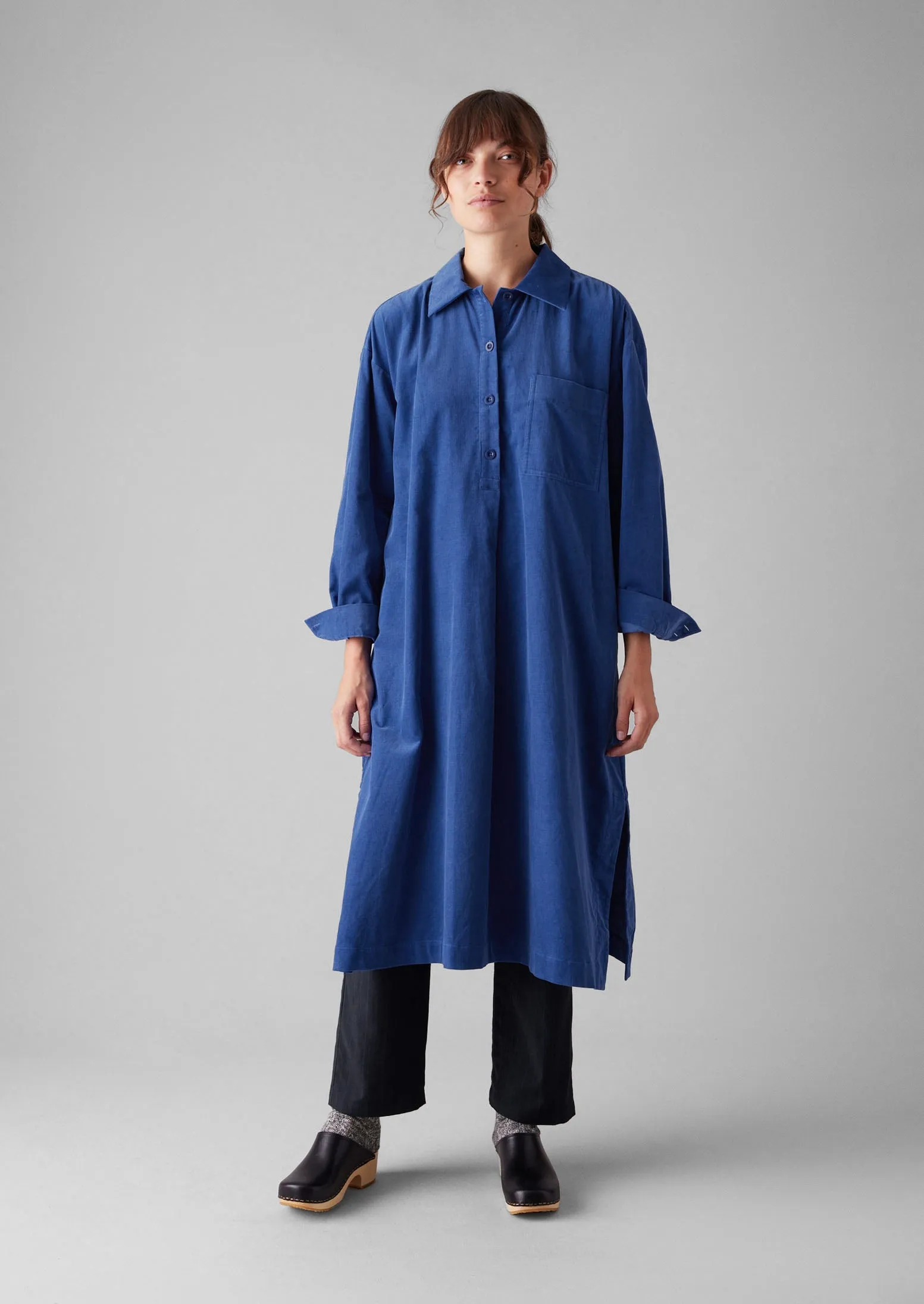 Organic Needlecord Shirt Dress | French Blue sold by TOAST product image thumbnail 4