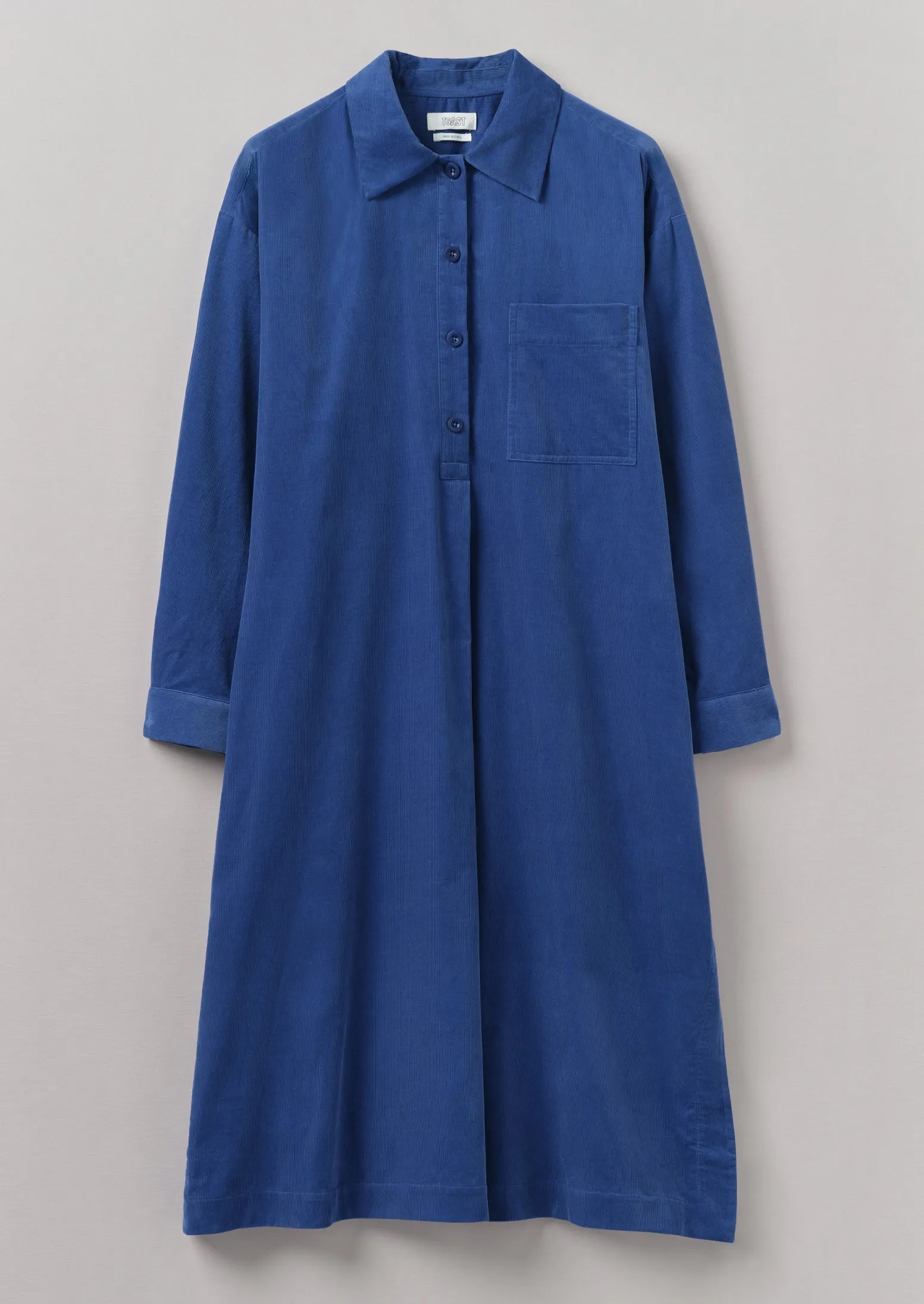 Organic Needlecord Shirt Dress | French Blue sold by TOAST